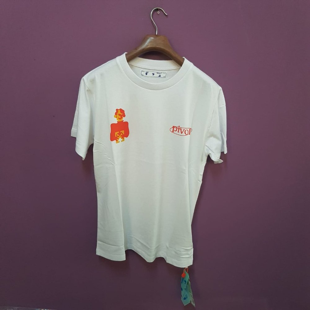 Off-White White T-Shirt With Pivot Printed